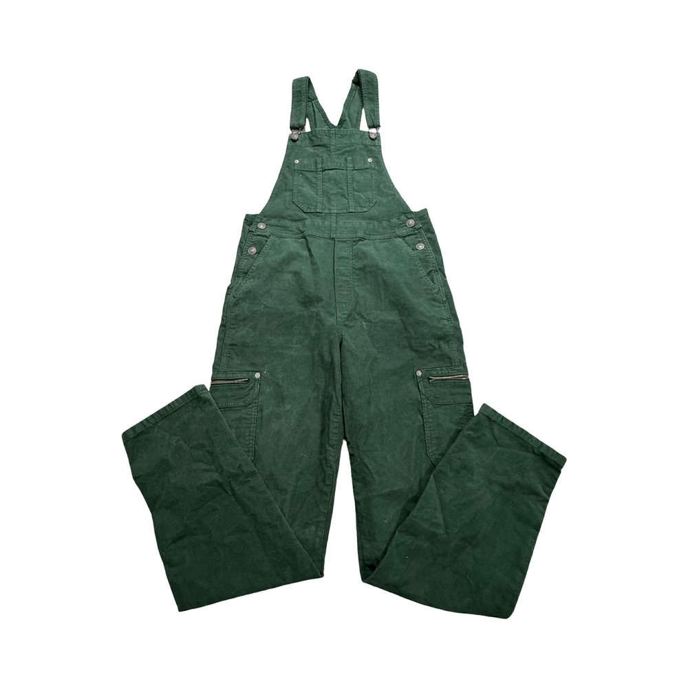 American Eagle Overalls Womens S Green 32x30 Corduroy Cargo Utility Boho
